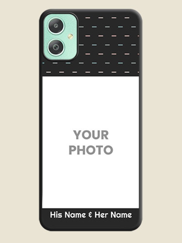 Custom Line Pattern Design with Text On Space Black Custom Soft Matte Mobile Back Cover - Galaxy M05 - alternate view