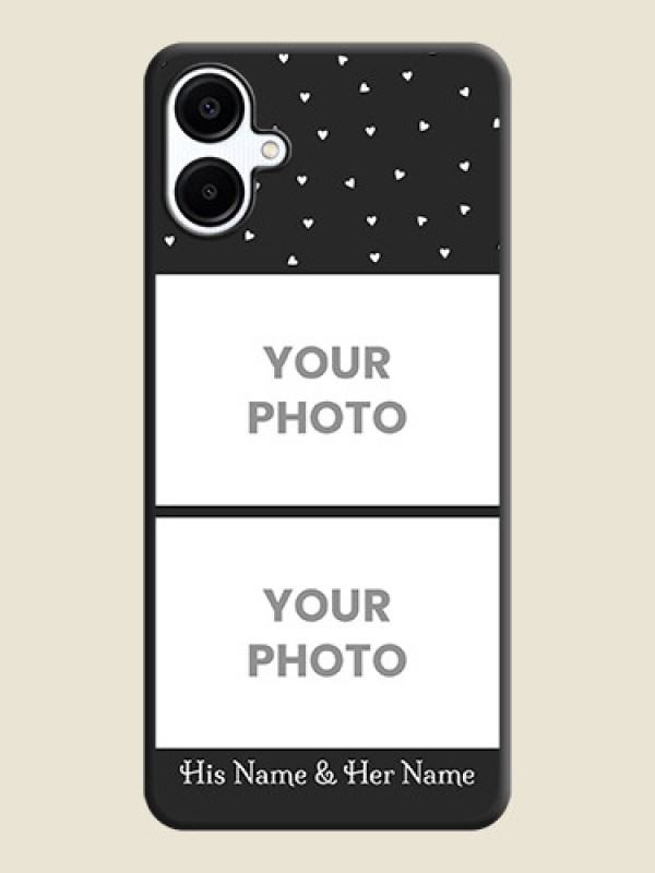 Custom Miniature Love Symbols with Name On Space Black Custom Soft Matte Mobile Back Cover - Galaxy M06 - alternate view