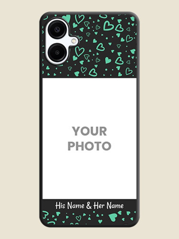 Custom Sea Green Indefinite Love Pattern on Photo On Space Black Custom Soft Matte Mobile Back Cover - Galaxy M06 - alternate view