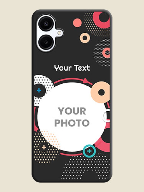 Custom Multicoloured Round Image On Space Black Custom Soft Matte Mobile Back Cover - Galaxy M06 - alternate view