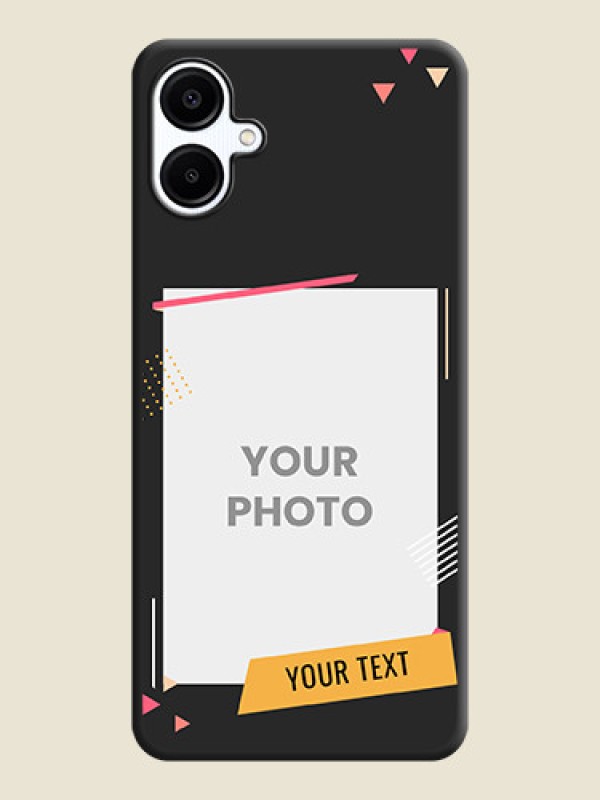 Custom Photo Frame with Triangle Small Dots on Photo On Space Black Custom Soft Matte Mobile Back Cover - Galaxy M06 - alternate view
