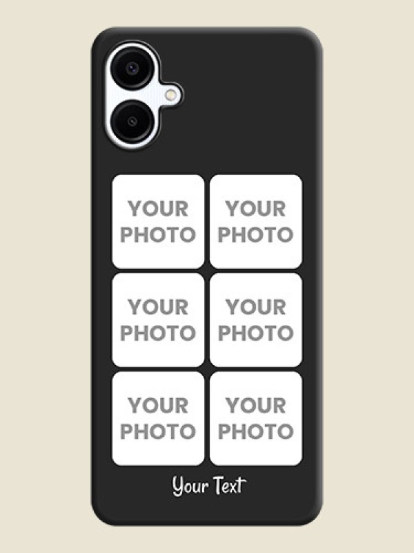 Custom Floral Art with 6 Image Holder on Photo On Space Black Custom Soft Matte Mobile Back Cover - Galaxy M06 - alternate view