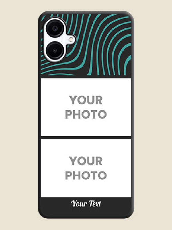 Custom Wave Pattern with 2 Image Holder On Space Black Custom Soft Matte Mobile Back Cover - Galaxy M06 - alternate view