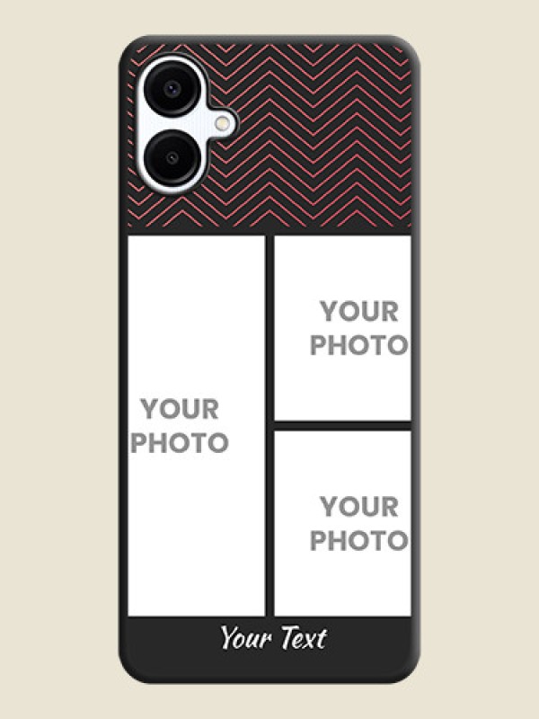 Custom Wave Pattern with 3 Image Holder On Space Black Custom Soft Matte Mobile Back Cover - Galaxy M06 - alternate view