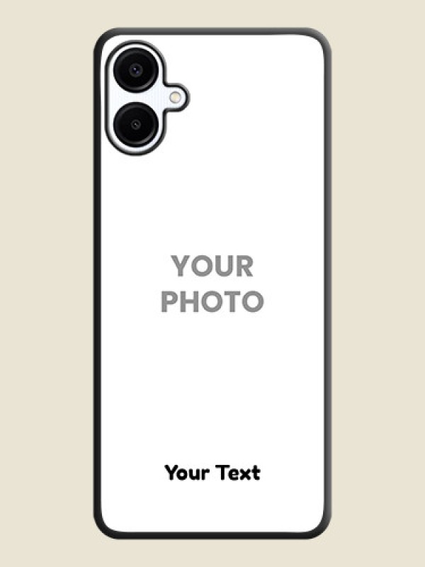 Custom Full Single Pic Upload With Text On Space Black Custom Soft Matte Mobile Back Cover - Galaxy M06 - alternate view