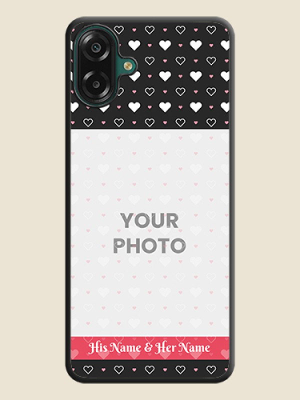 Custom White Color Love Symbols with Text Design on Photo On Space Black Custom Soft Matte Mobile Back Cover - Samsung Galaxy M07 - alternate view
