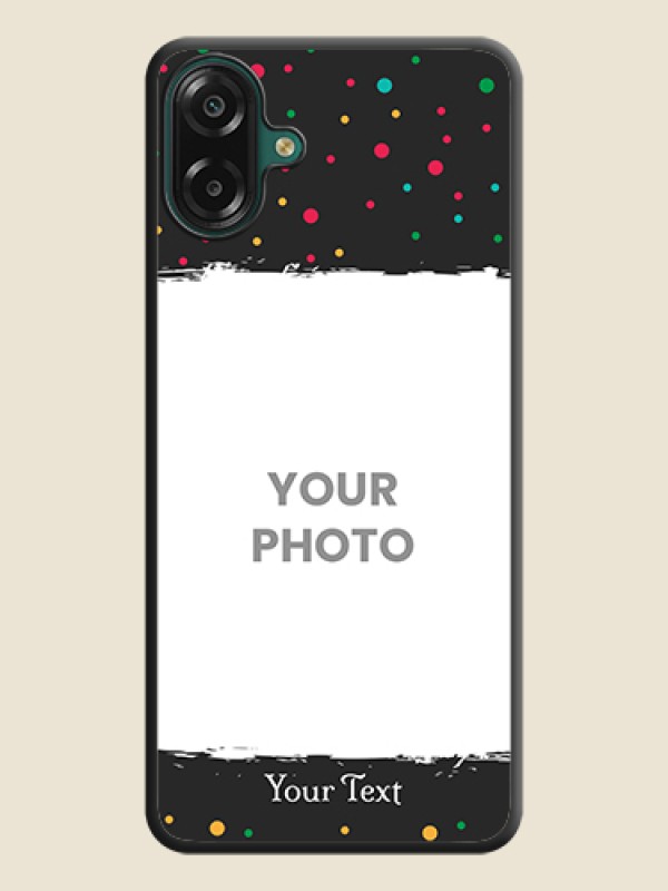 Custom Multicolor Dotted Pattern with Text On Space Black Custom Soft Matte Mobile Back Cover - Samsung Galaxy M07 - alternate view