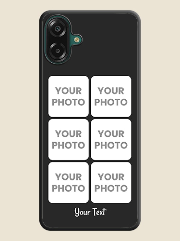 Custom Floral Art with 6 Image Holder on Photo On Space Black Custom Soft Matte Mobile Back Cover - Samsung Galaxy M07 - alternate view