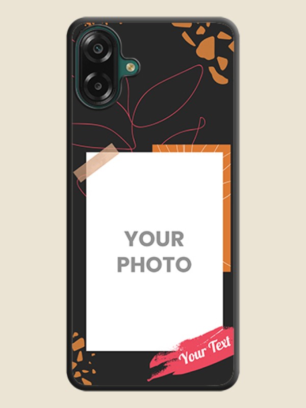 Custom Orange Photo Frame On Space Black Custom Soft Matte Mobile Back Cover - Samsung Galaxy M07 - alternate view