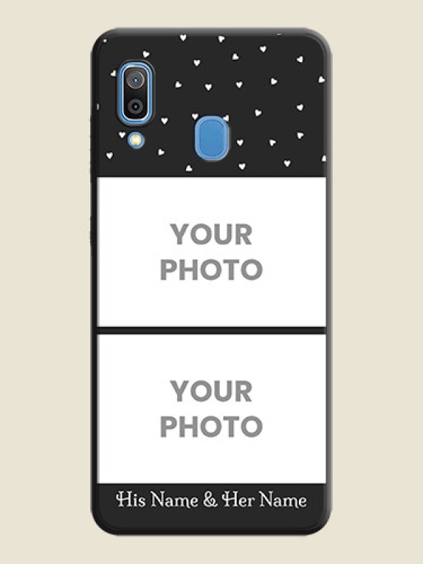 Custom Miniature Love Symbols with Name on Space Black Custom Soft Matte Back Cover - Galaxy M10s - alternate view