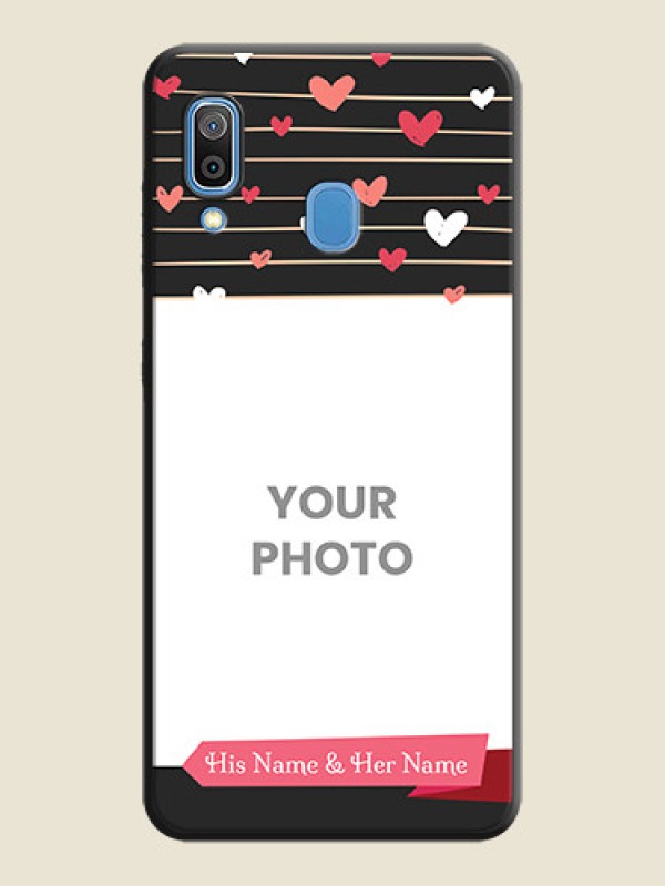 Custom Love Pattern with Name on Pink Ribbon  on Photo on Space Black Soft Matte Back Cover - Galaxy M10s - alternate view