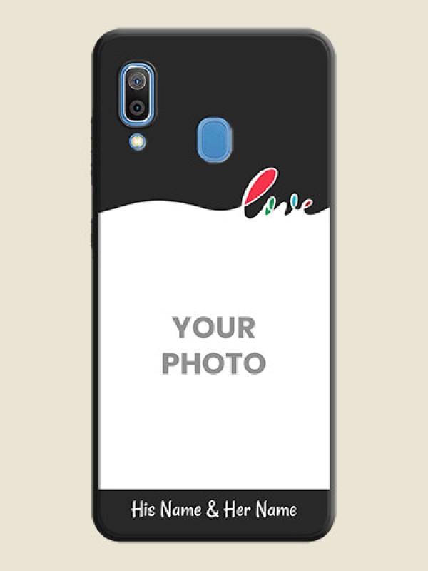 Custom Fall in Love Pattern with Picture on Photo on Space Black Soft Matte Mobile Case - Galaxy M10s - alternate view