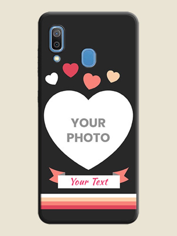 Custom Love Shaped Photo with Colorful Stripes on Personalised Space Black Soft Matte Cases - Galaxy M10s - alternate view