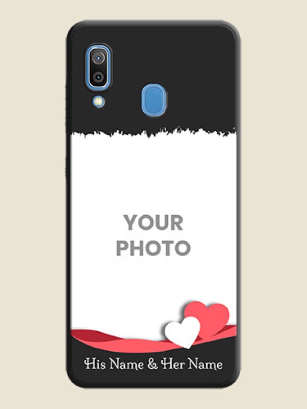 Custom Pin Color Love Shaped Ribbon Design with Text on Space Black Custom Soft Matte Phone Back Cover - Galaxy M10s - alternate view