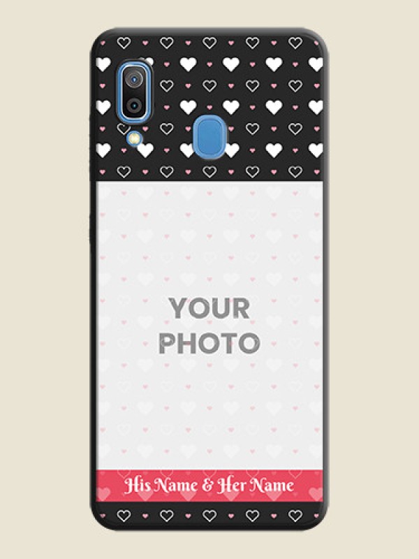 Custom White Color Love Symbols with Text Design on Photo on Space Black Soft Matte Phone Cover - Galaxy M10s - alternate view