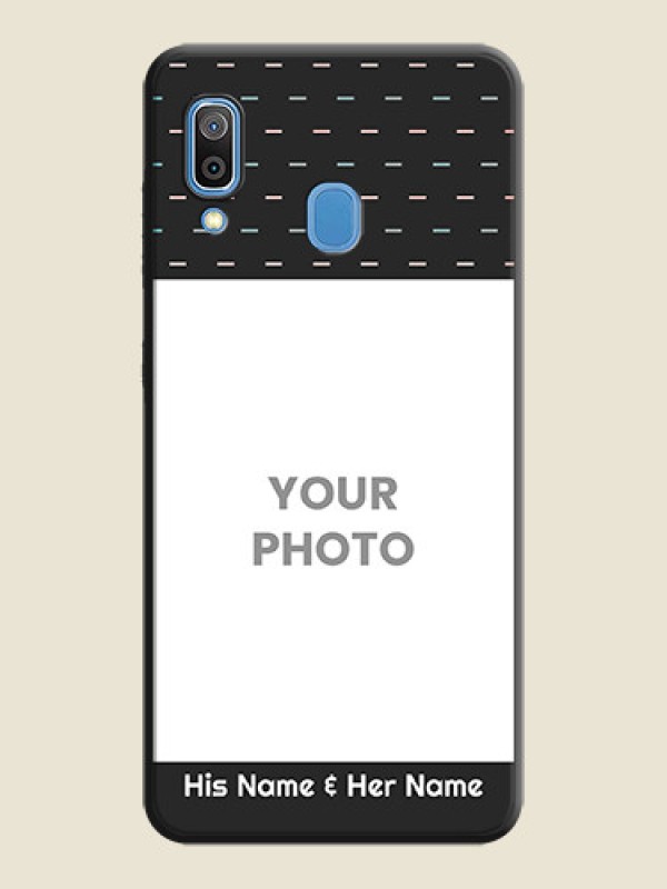 Custom Line Pattern Design with Text on Space Black Custom Soft Matte Phone Back Cover - Galaxy M10s - alternate view