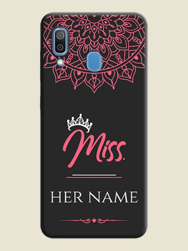 Custom Mrs Name with Floral Design on Space Black Personalized Soft Matte Phone Covers - Galaxy M10s - alternate view