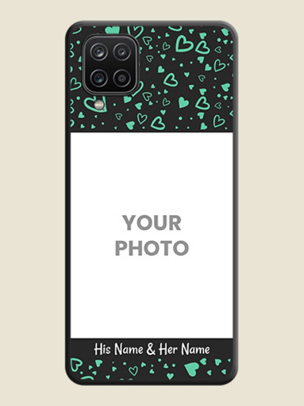 Custom Sea Green Indefinite Love Pattern on Photo on Space Black Soft Matte Mobile Cover - Galaxy M12 - alternate view