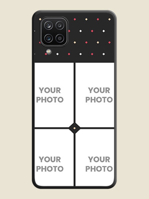 Custom Multicolor Dotted Pattern with 4 Image Holder on Space Black Custom Soft Matte Phone Cases - Galaxy M12 - alternate view