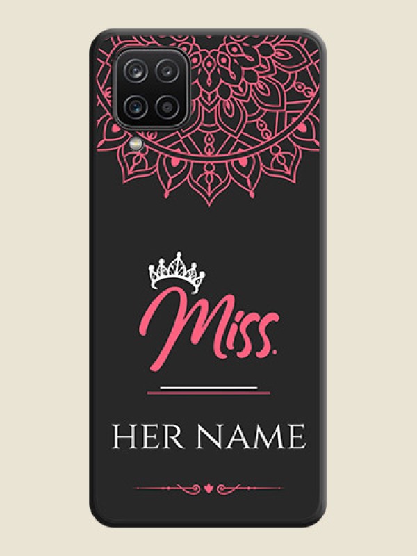 Custom Mrs Name with Floral Design on Space Black Personalized Soft Matte Phone Covers - Galaxy M12 - alternate view