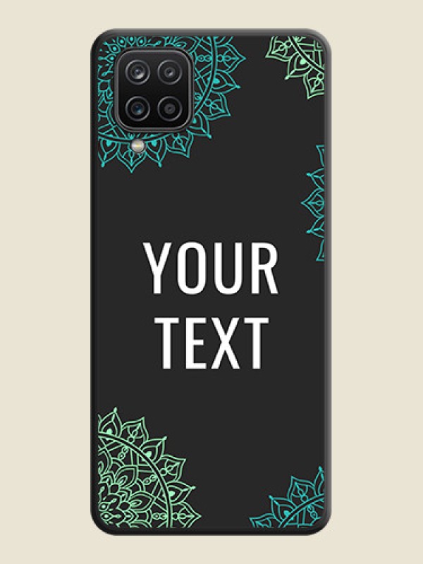 Custom Your Name with Floral Design on Space Black Custom Soft Matte Back Cover - Galaxy M12 - alternate view