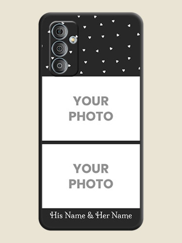 Custom Miniature Love Symbols with Name on Space Black Custom Soft Matte Back Cover - Samsung Galaxy M13 4G - alternate view