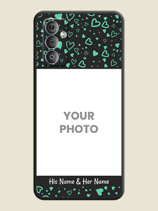 Custom Sea Green Indefinite Love Pattern on Photo on Space Black Soft Matte Mobile Cover - Samsung Galaxy M13 4G - alternate view