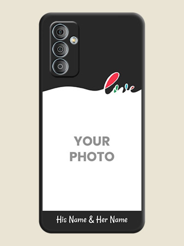Custom Fall in Love Pattern with Picture on Photo on Space Black Soft Matte Mobile Case - Samsung Galaxy M13 4G - alternate view