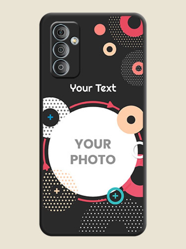 Custom Multicoloured Round Image on Personalised Space Black Soft Matte Cases - Samsung Galaxy M13 4G - alternate view