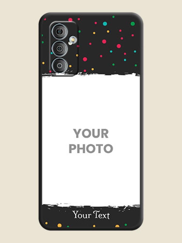 Custom Multicolor Dotted Pattern with Text on Space Black Custom Soft Matte Phone Back Cover - Samsung Galaxy M13 4G - alternate view