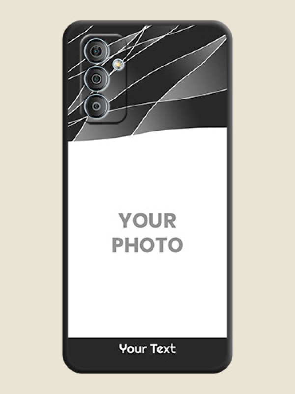 Custom Mixed Wave Lines on Photo on Space Black Soft Matte Mobile Cover - Samsung Galaxy M13 4G - alternate view