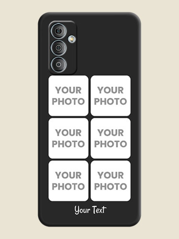 Custom Floral Art with 6 Image Holder on Photo on Space Black Soft Matte Mobile Case - Samsung Galaxy M13 4G - alternate view