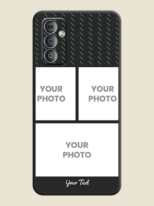 Custom Cross Dotted Pattern with 2 Image Holder  on Personalised Space Black Soft Matte Cases - Samsung Galaxy M13 4G - alternate view