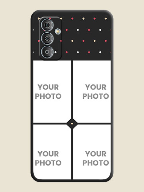 Custom Multicolor Dotted Pattern with 4 Image Holder on Space Black Custom Soft Matte Phone Cases - Samsung Galaxy M13 4G - alternate view