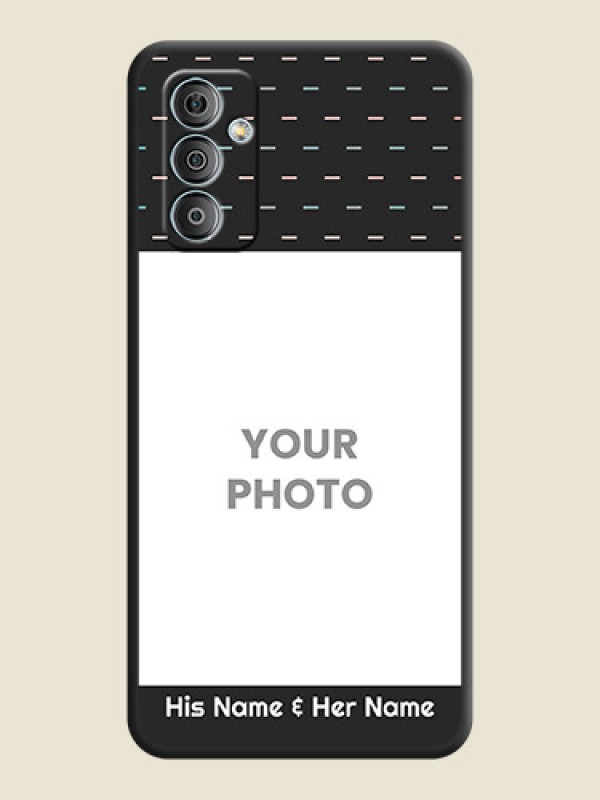 Custom Line Pattern Design with Text on Space Black Custom Soft Matte Phone Back Cover - Samsung Galaxy M13 4G - alternate view