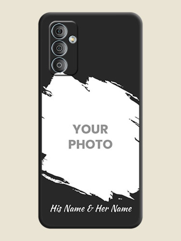 Custom Grunge Brush Strokes on Photo on Space Black Soft Matte Back Cover - Samsung Galaxy M13 4G - alternate view