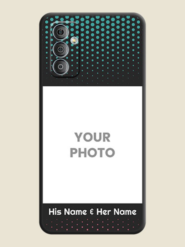 Custom Faded Dots with Grunge Photo Frame and Text on Space Black Custom Soft Matte Phone Cases - Samsung Galaxy M13 4G - alternate view
