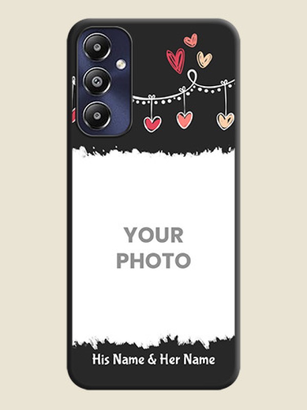 Custom Pink Love Hangings with Name on Space Black Custom Soft Matte Phone Cases - Galaxy M14 4G - alternate view