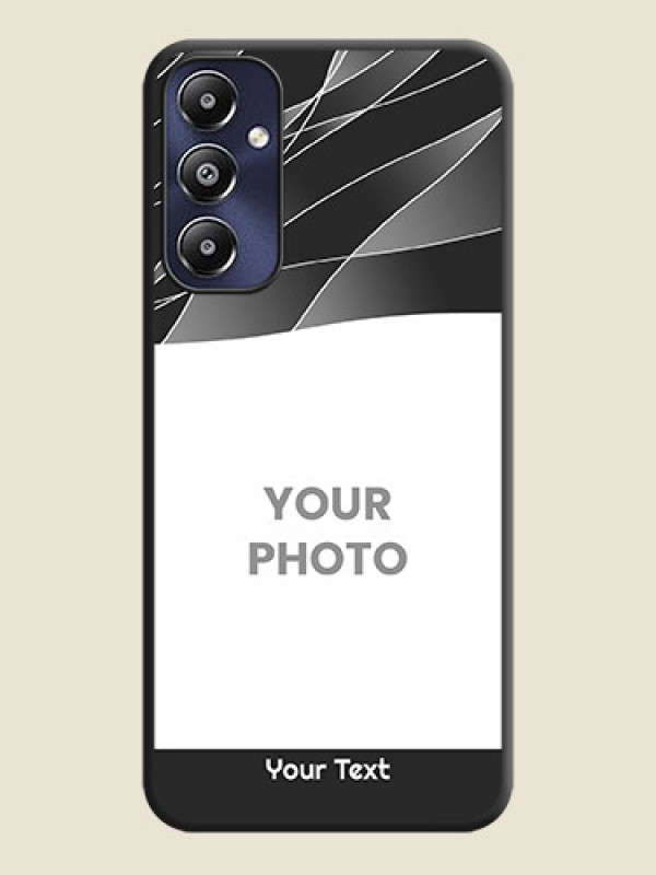 Custom Mixed Wave Lines - Photo on Space Black Soft Matte Mobile Cover - Galaxy M14 4G - alternate view