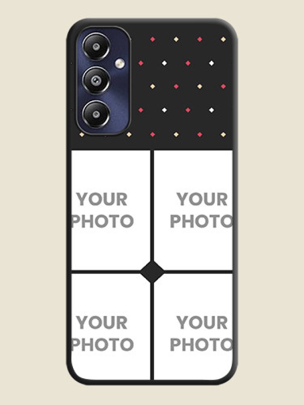 Custom Multicolor Dotted Pattern with 4 Image Holder on Space Black Custom Soft Matte Phone Cases - Galaxy M14 4G - alternate view