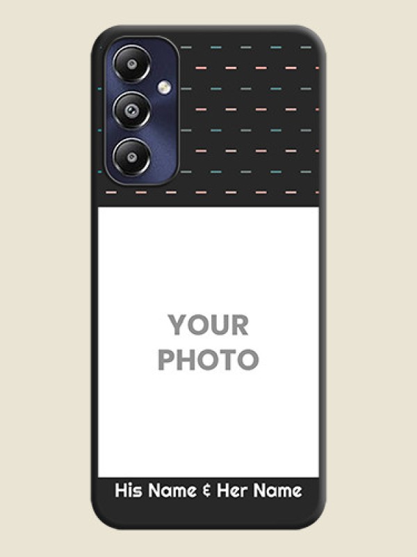 Custom Line Pattern Design with Text on Space Black Custom Soft Matte Phone Back Cover - Galaxy M14 4G - alternate view