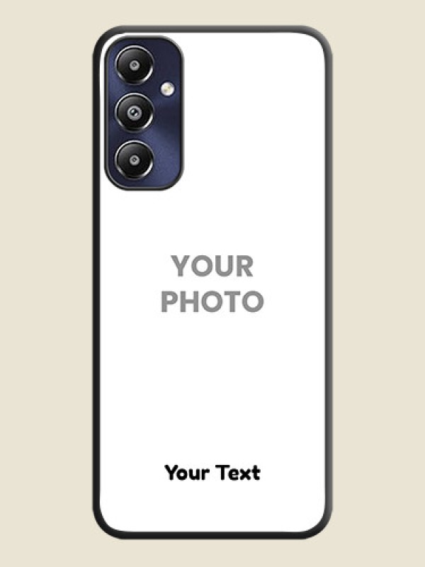 Custom Full Single Pic Upload With Text On Space Black Personalized Soft Matte Phone Covers - Galaxy M14 4G - alternate view