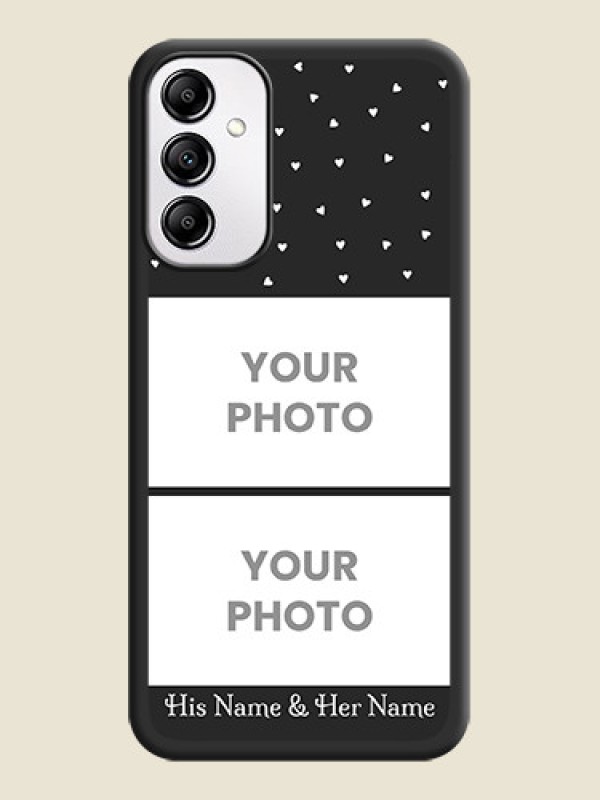 Custom Miniature Love Symbols with Name on Space Black Custom Soft Matte Back Cover - Galaxy M14 5G - alternate view