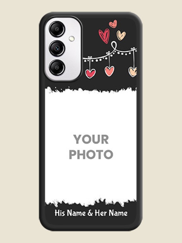 Custom Pink Love Hangings with Name on Space Black Custom Soft Matte Phone Cases - Galaxy M14 5G - alternate view