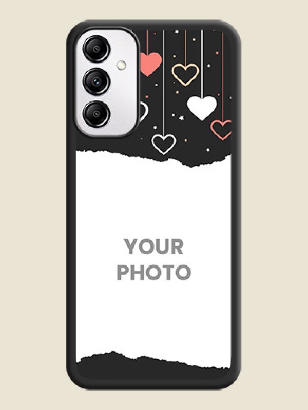 Custom Love Hangings with Splash Wave Picture on Space Black Custom Soft Matte Phone Back Cover - Galaxy M14 5G - alternate view