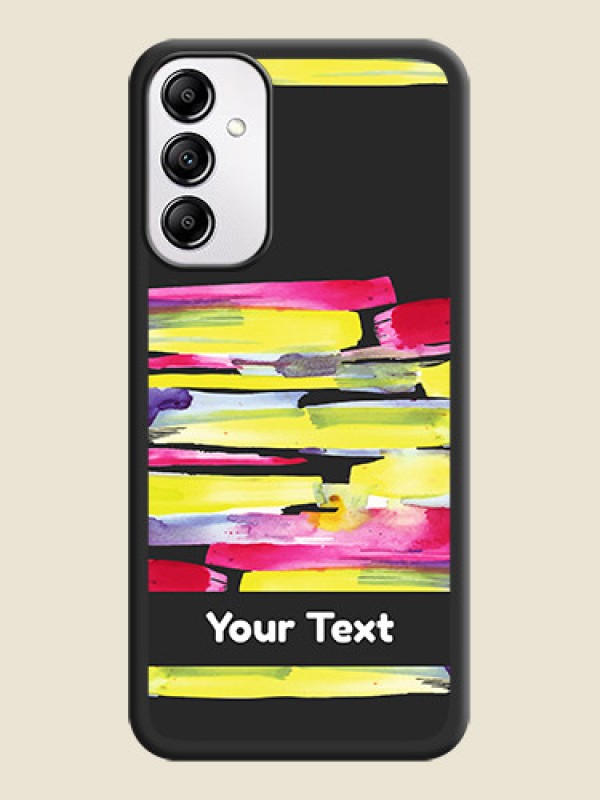 Custom Brush Coloured on Space Black Personalized Soft Matte Phone Covers - Galaxy M14 5G - alternate view