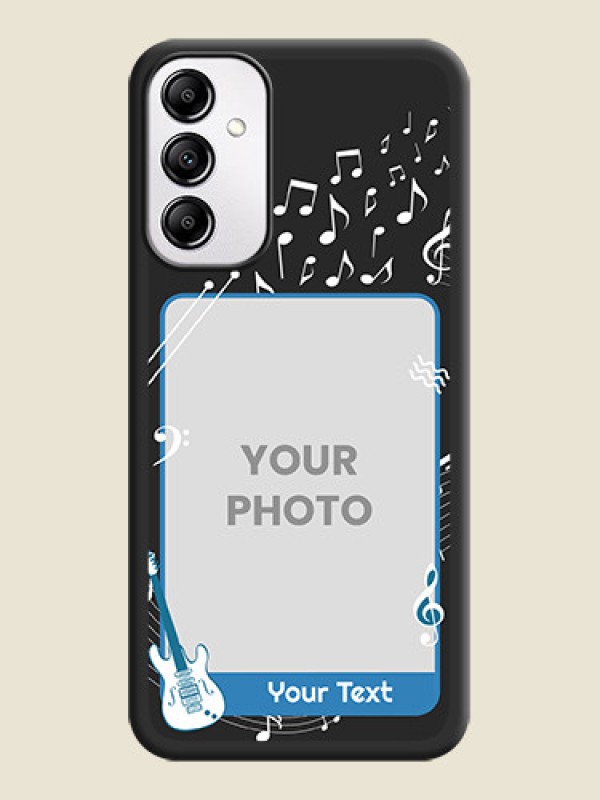Custom Musical Theme Design with Text on Photo on Space Black Soft Matte Mobile Case - Galaxy M14 5G - alternate view