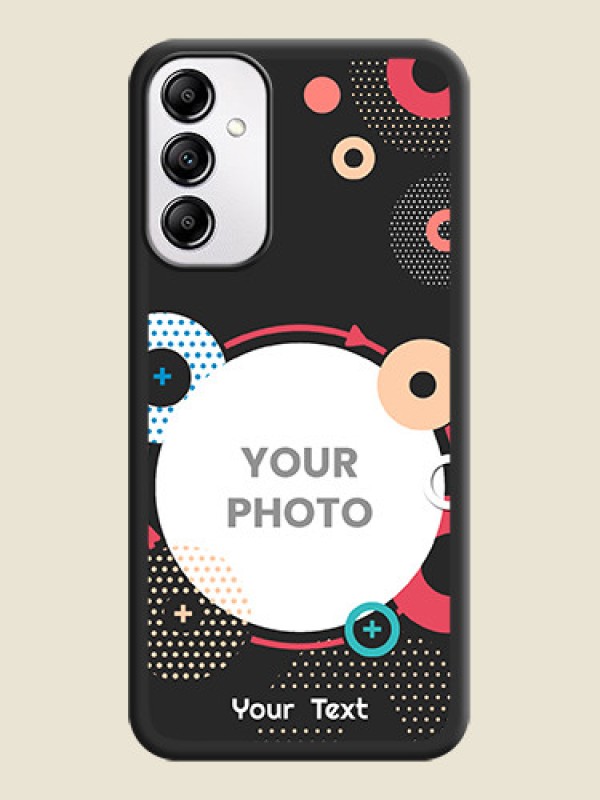Custom Multicoloured Round Image on Personalised Space Black Soft Matte Cases - Galaxy M14 5G - alternate view