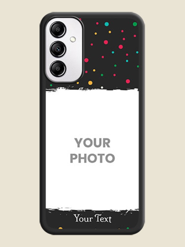 Custom Multicolor Dotted Pattern with Text on Space Black Custom Soft Matte Phone Back Cover - Galaxy M14 5G - alternate view