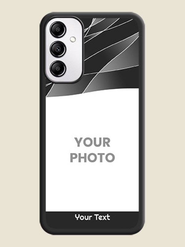 Custom Mixed Wave Lines on Photo on Space Black Soft Matte Mobile Cover - Galaxy M14 5G - alternate view